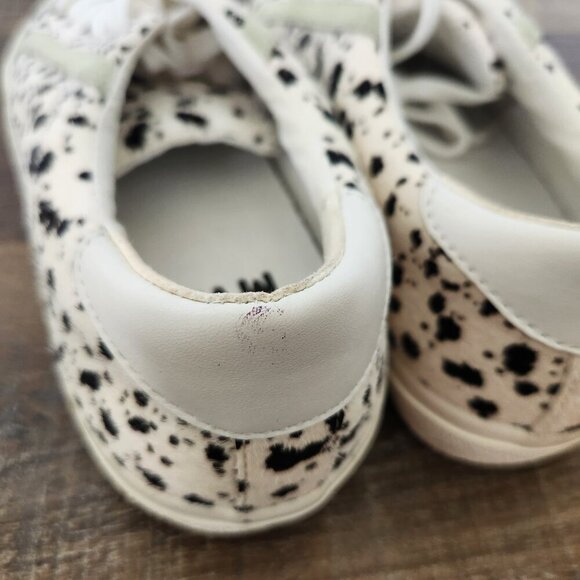 Madewell Sidewalk Sneakers Womens 8.5 Low Top Calf Hair Spotted Suede Lace Up - Picture 7 of 11